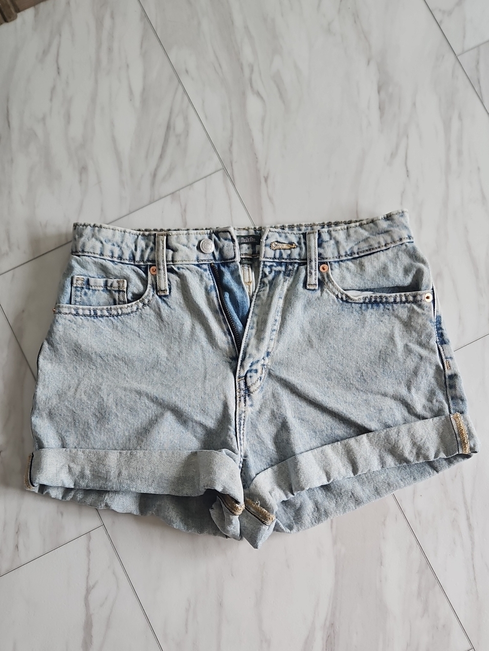 wild fable Light Blue Rolled Cuff Denim Shorts